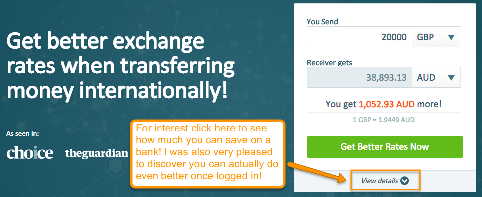 CurrencyFair Signup and Comparison with Bank